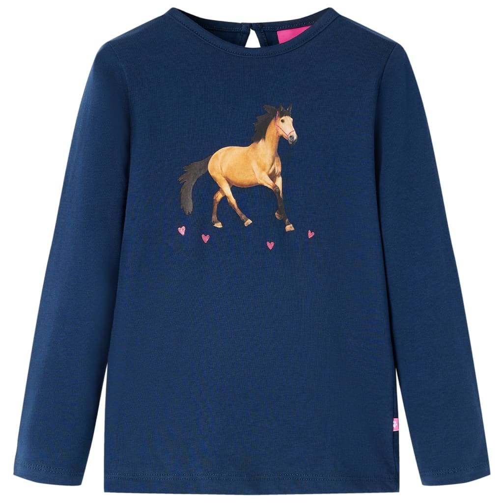 Camicia per bambini Vidaxl con maniche lunghe 104 blu navy
