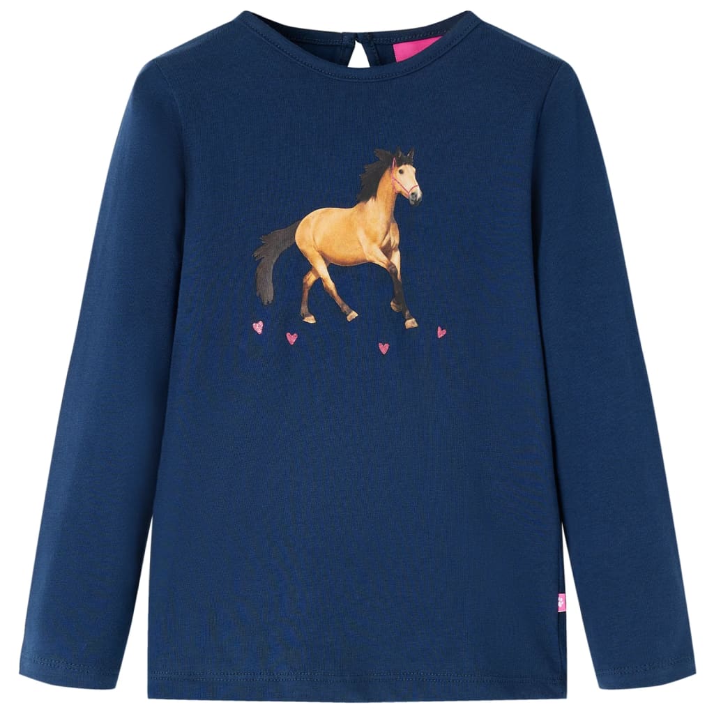 Camicia per bambini Vidaxl con maniche lunghe 116 blu navy