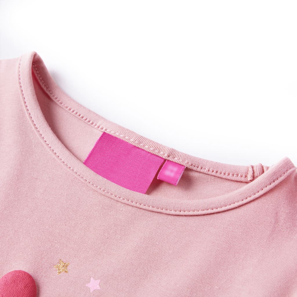 Camisa infantil de Vidaxl con mangas largas 92 rosa claro