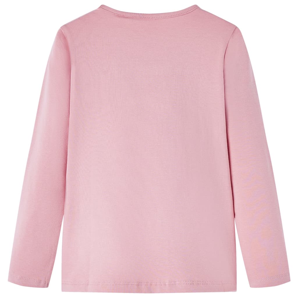 Camisa para niños Vidaxl con mangas largas 104 rosa claro