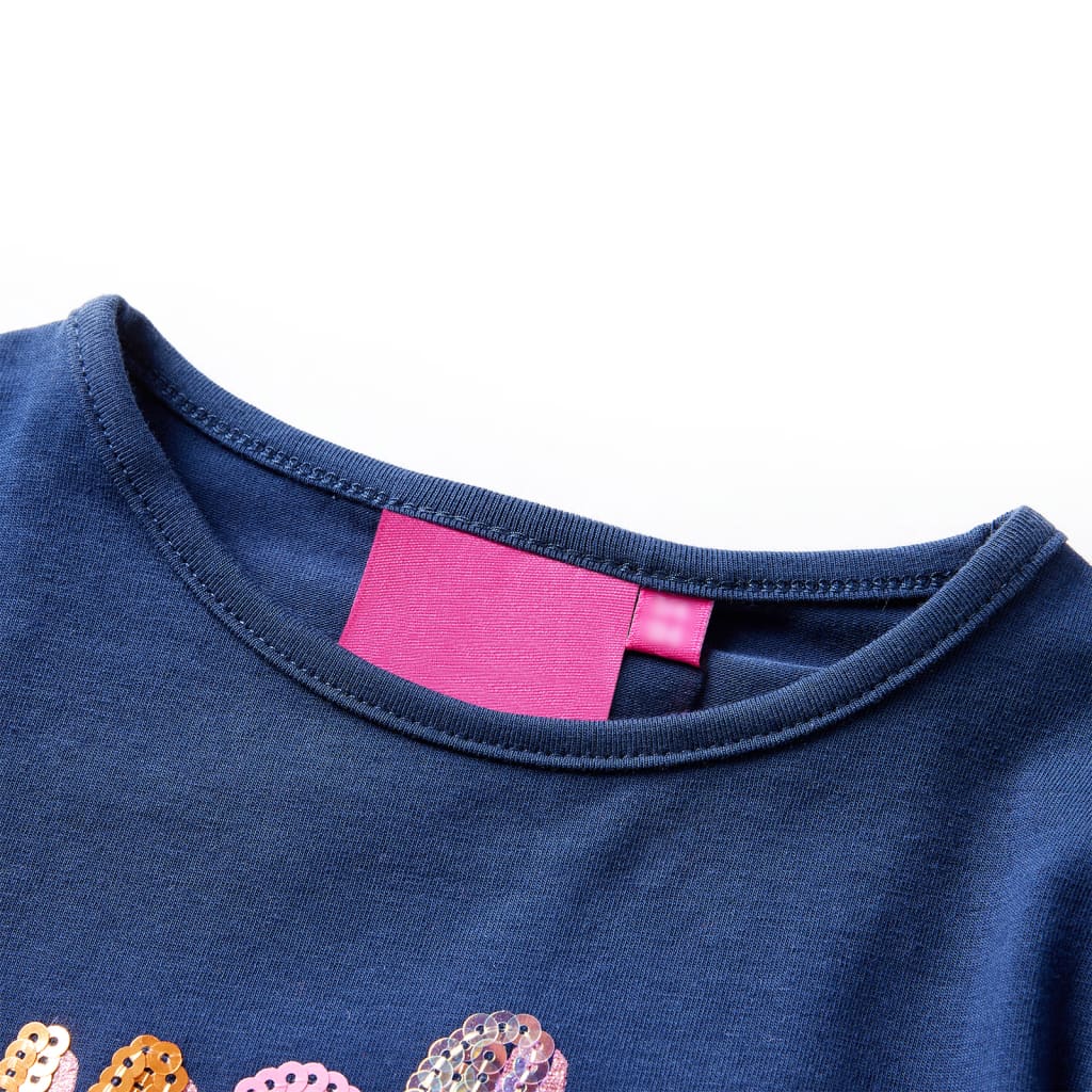 Camicia per bambini Vidaxl con maniche lunghe 104 blu navy