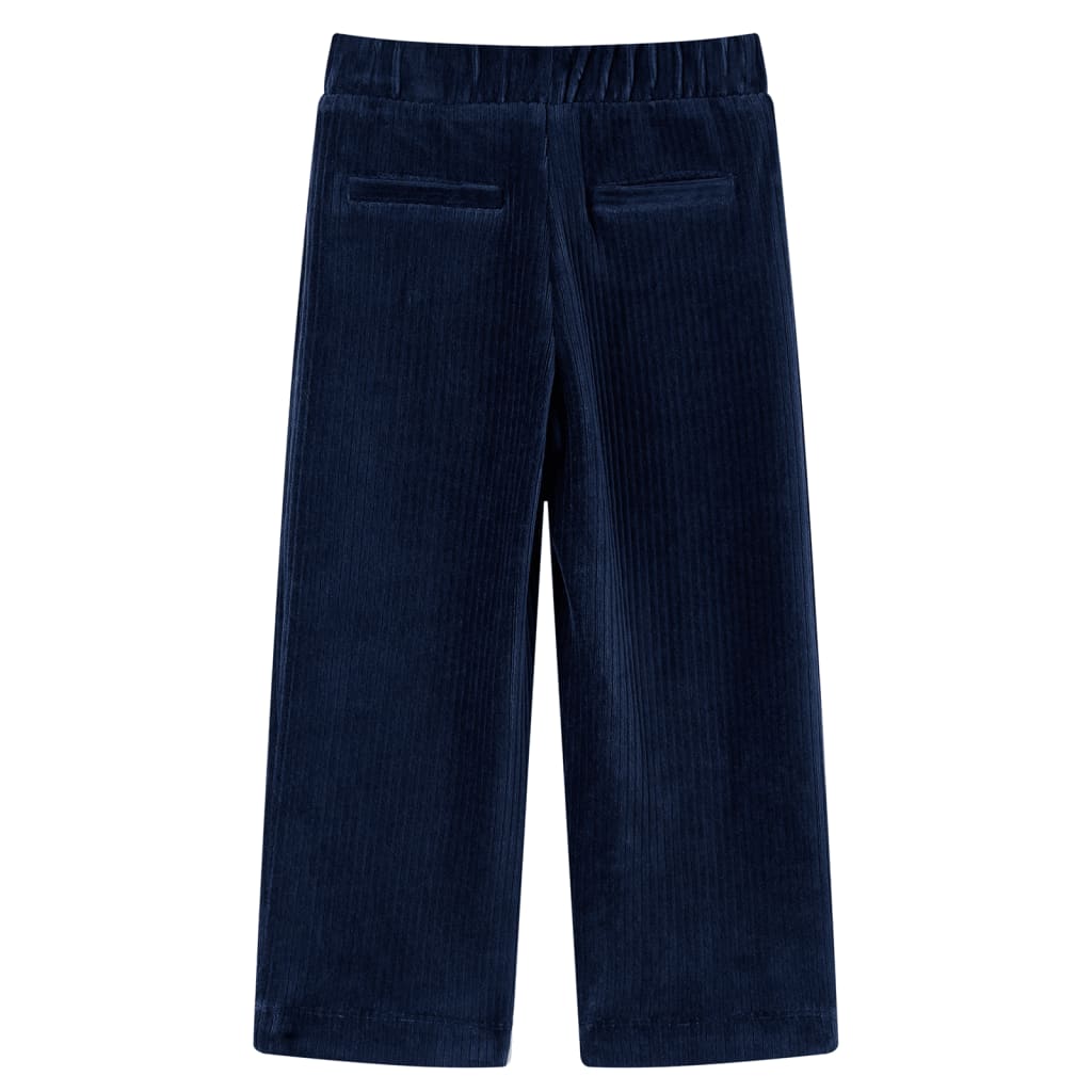 Vidaxl kinderbroek 128 ribfluweel marineblauw