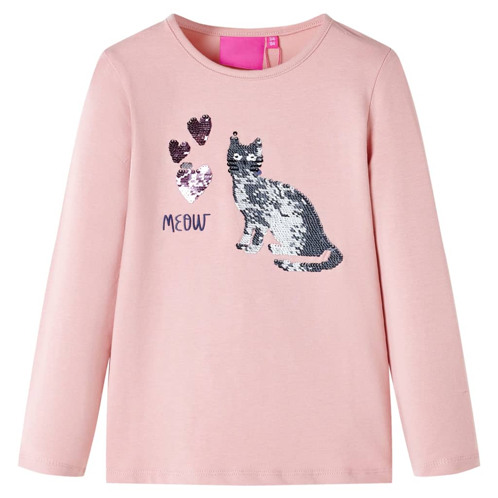 Camicia per bambini Vidaxl con maniche lunghe 128 rosa chiaro