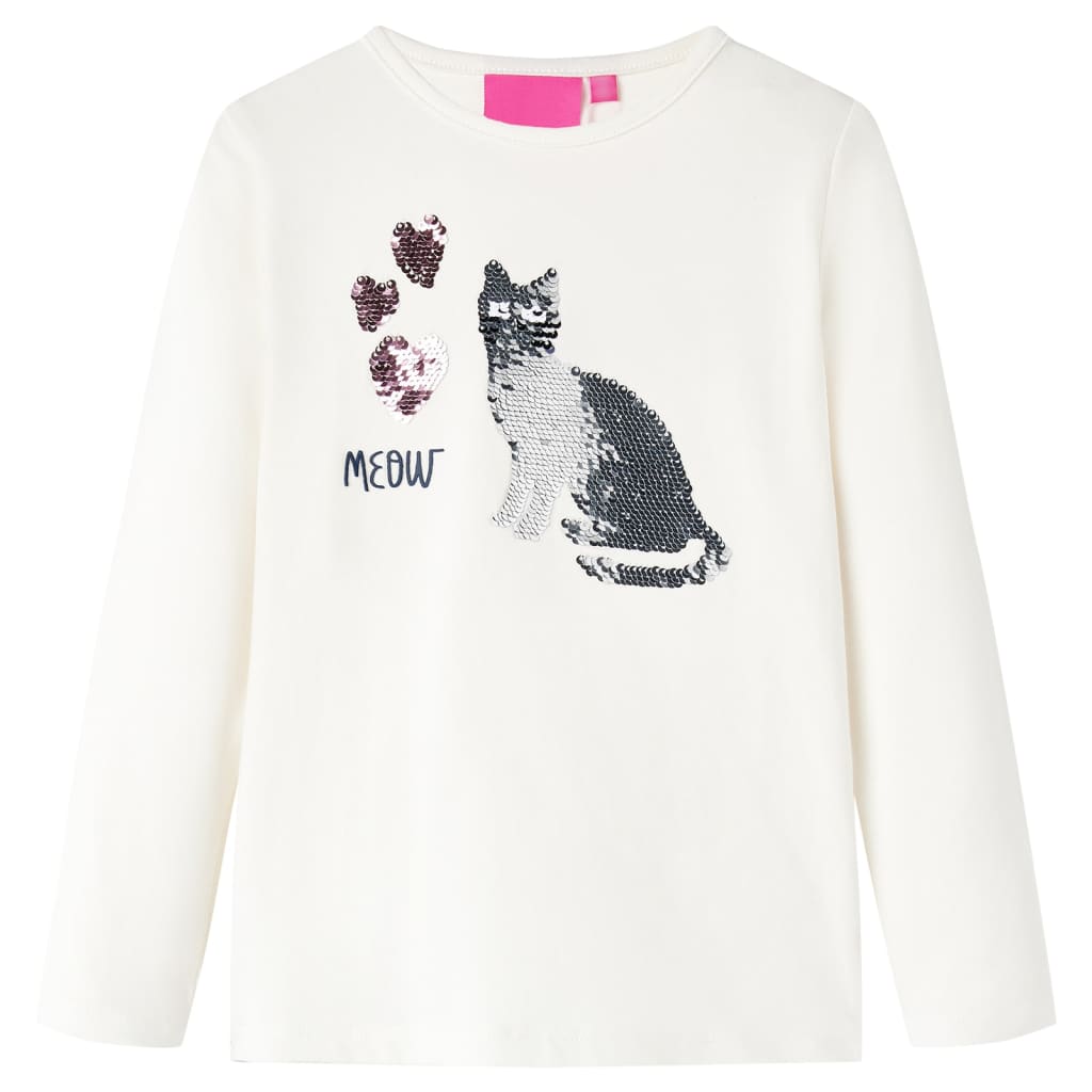 Camicia per bambini Vidaxl con maniche lunghe 104 ECRU