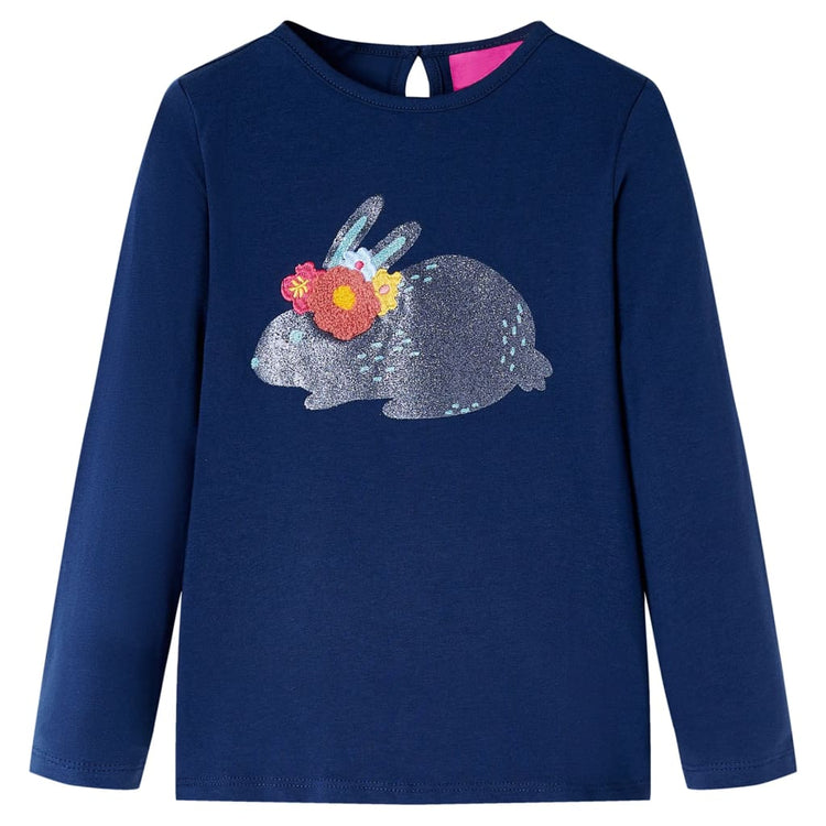 Camicia per bambini Vidaxl con maniche lunghe 128 blu navy