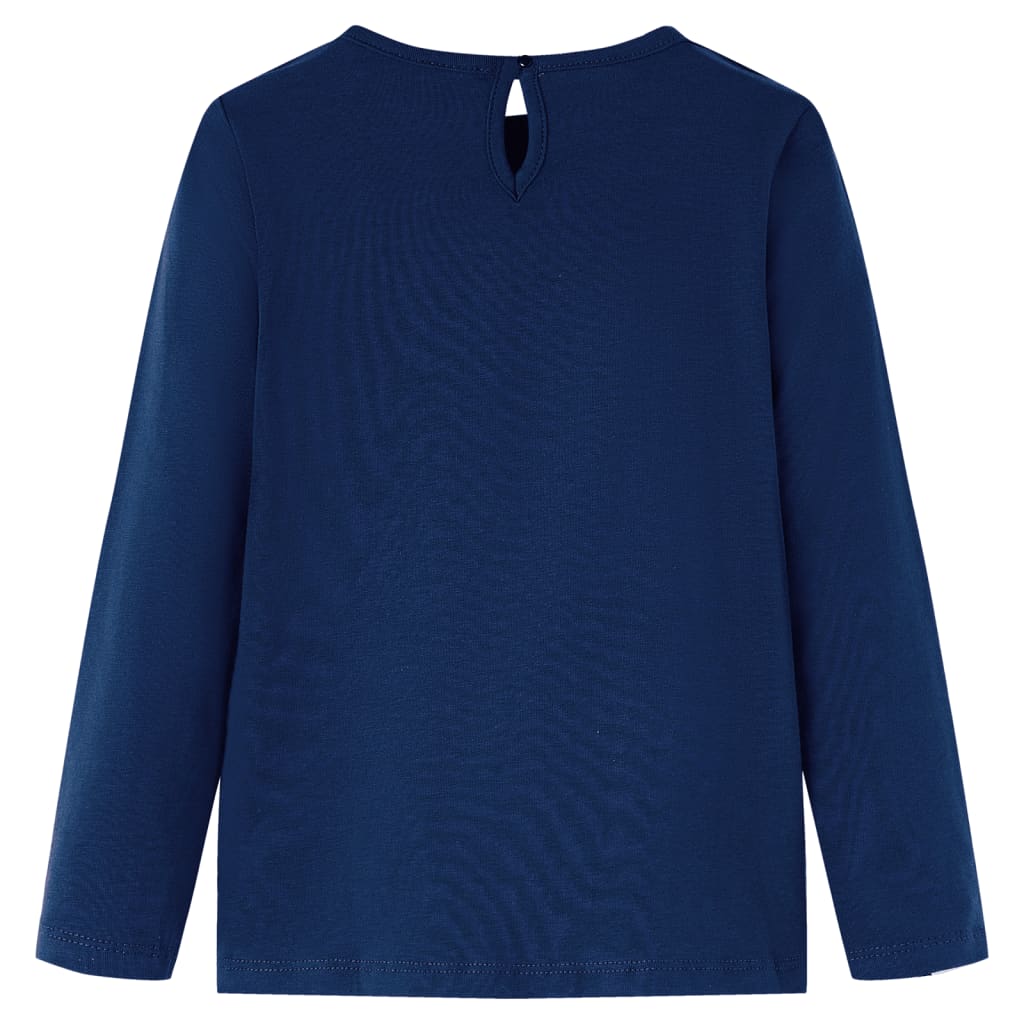 Camicia per bambini Vidaxl con maniche lunghe 128 blu navy