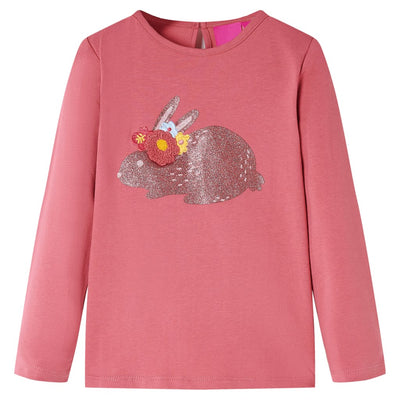 Camisa infantil de Vidaxl con mangas largas 92 Old Pink