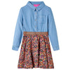 Abito per bambini Vidaxl con maniche lunghe 116 blu navy e blu denim