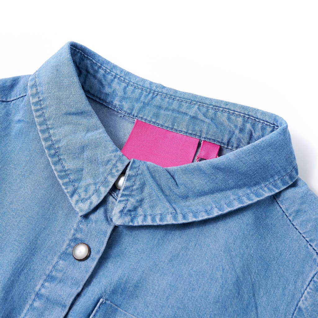 Abito per bambini Vidaxl con maniche lunghe 116 blu navy e blu denim