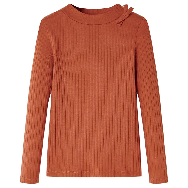 Camicia per bambini Vidaxl con maniche lunghe 92 Cognac Colorata