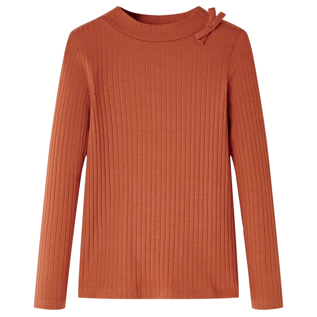 Camicia per bambini Vidaxl con maniche lunghe 92 Cognac Colorata