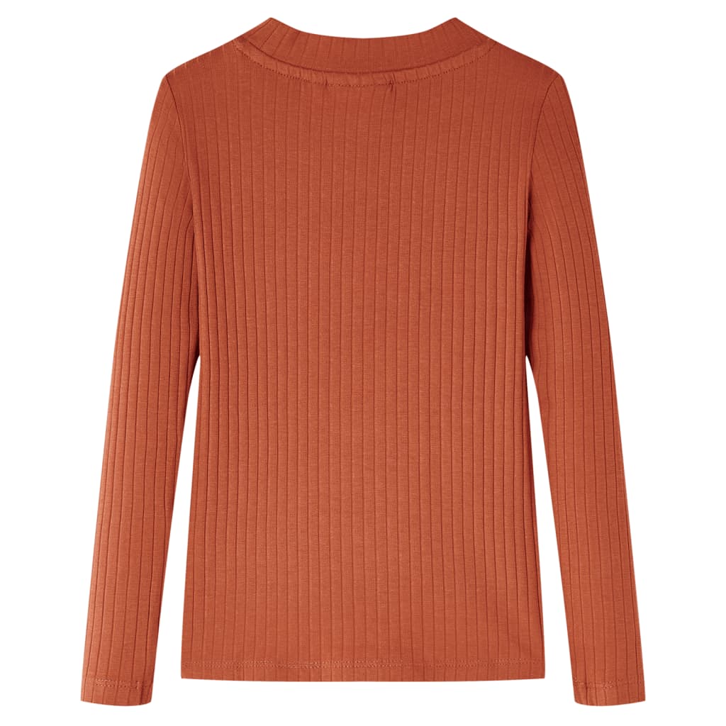 Camicia per bambini Vidaxl con maniche lunghe 92 Cognac Colorata