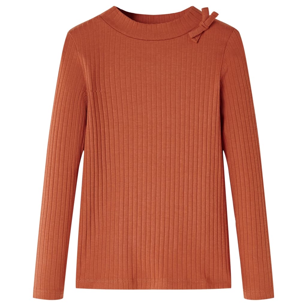 Camicia per bambini Vidaxl con maniche lunghe 104 cognac color