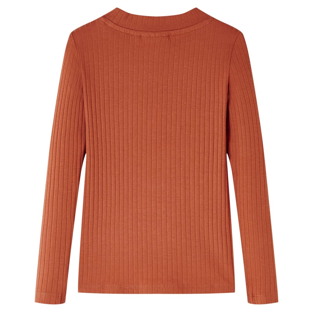 Camicia per bambini Vidaxl con maniche lunghe 104 cognac color