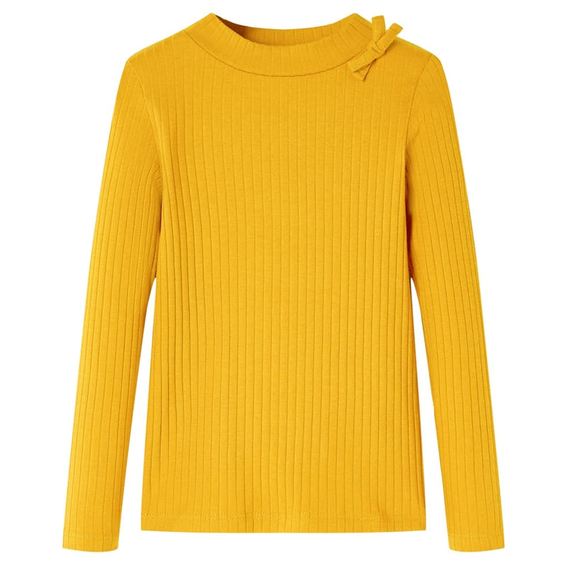 Camicia per bambini Vidaxl con maniche lunghe 128 ocra colori