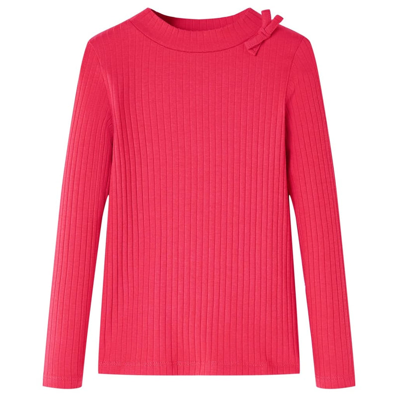 Camicia per bambini Vidaxl con maniche lunghe 128 rosa brillante