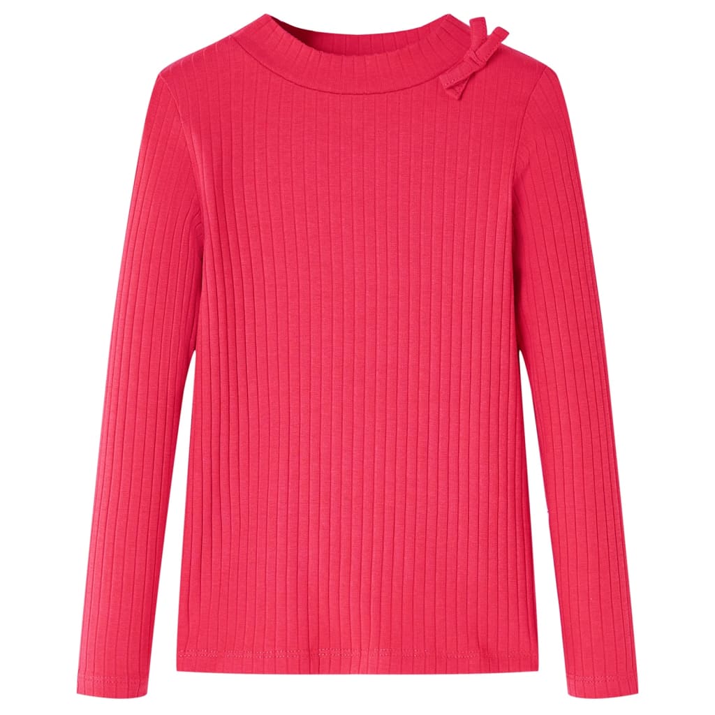 Camicia per bambini Vidaxl con maniche lunghe 128 rosa brillante