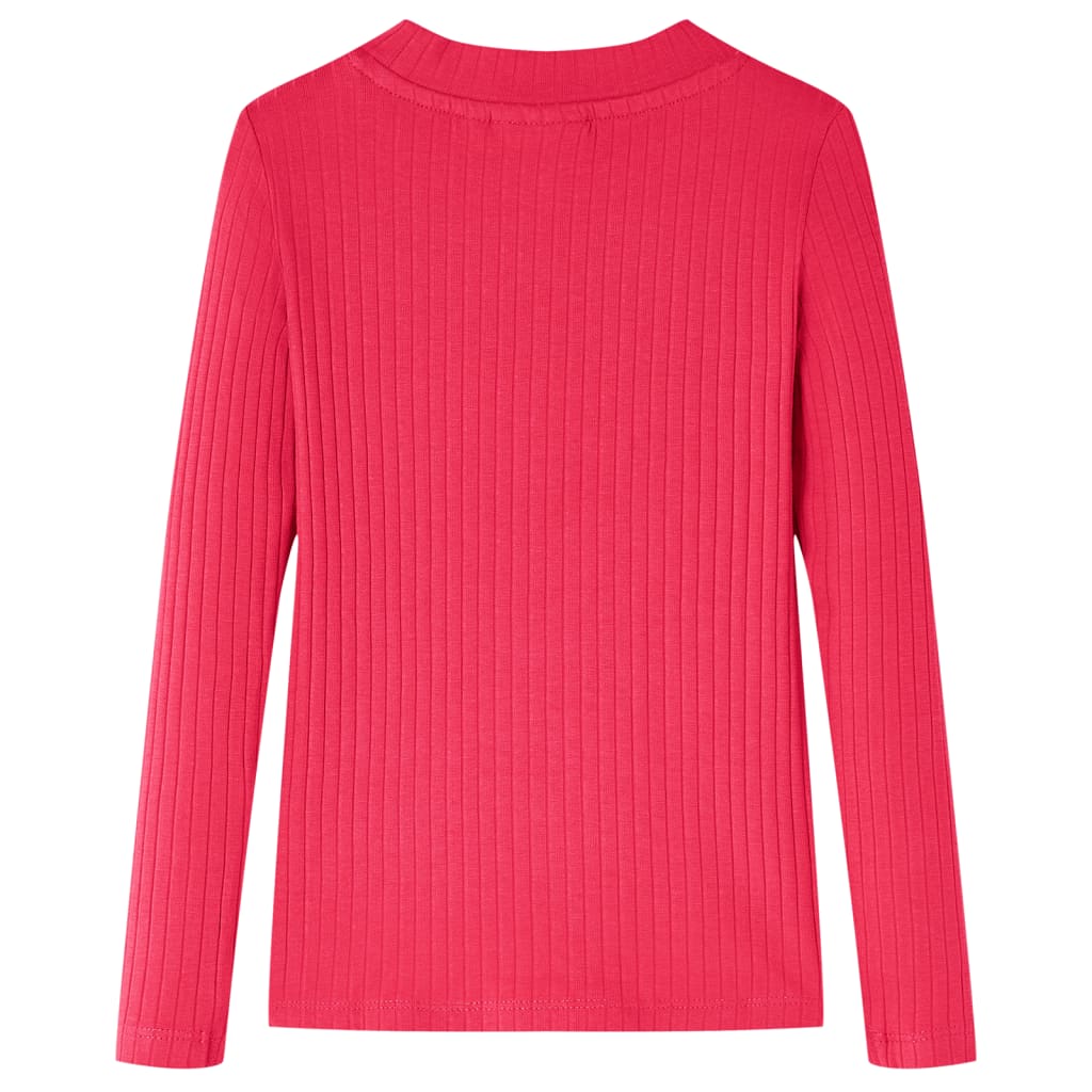 Camicia per bambini Vidaxl con maniche lunghe 128 rosa brillante