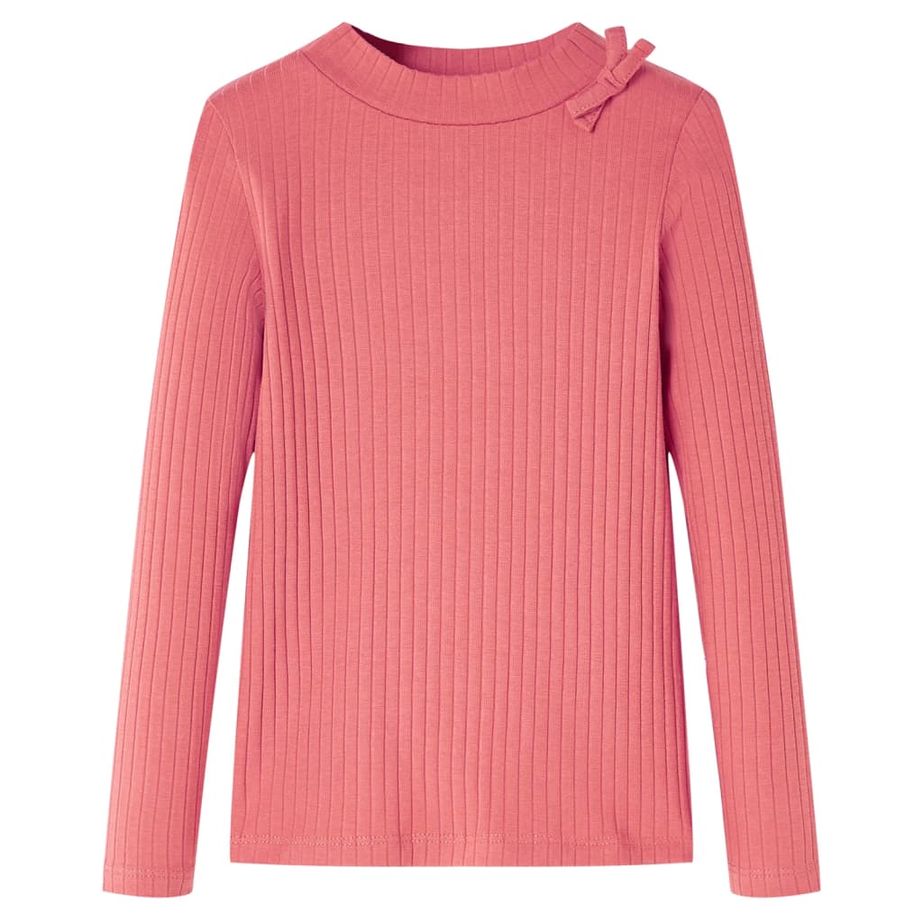 Camicia per bambini Vidaxl con maniche lunghe 128 vecchia rosa