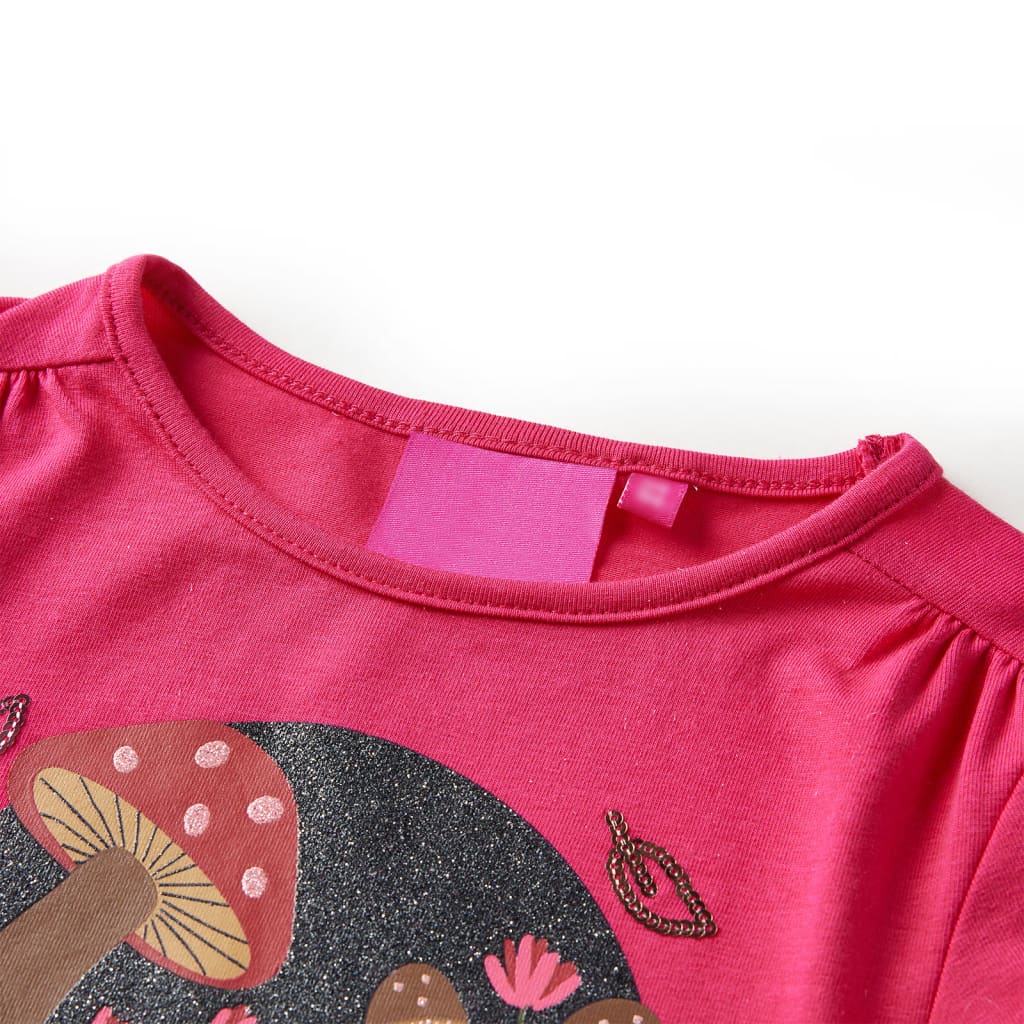 Camisa infantil de Vidaxl con mangas largas 92 Rosa brillante