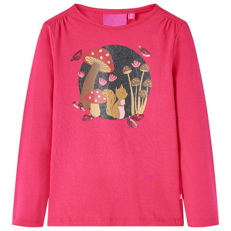 Camicia per bambini Vidaxl con maniche lunghe 104 rosa brillante