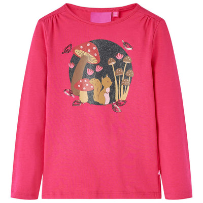 Camisa infantil de Vidaxl con mangas largas 116 Rosa brillante