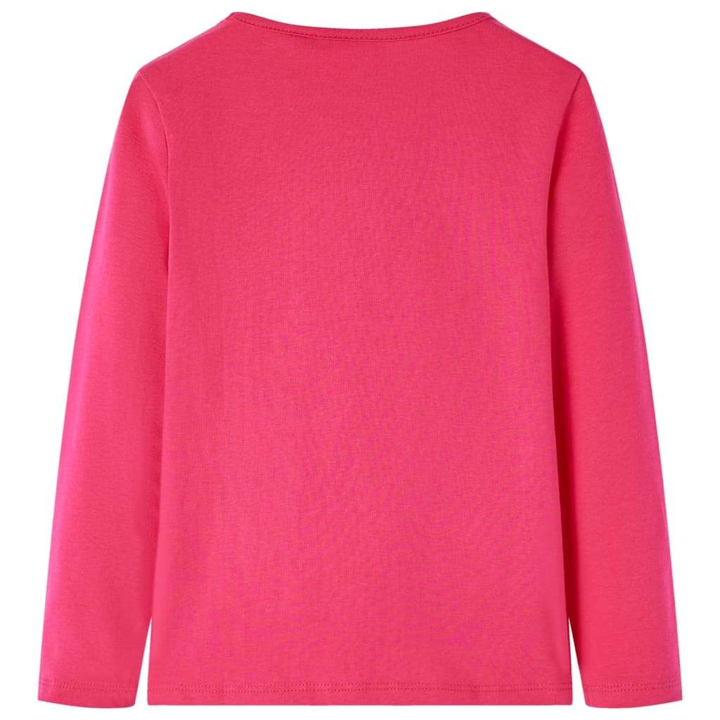Camicia per bambini Vidaxl con maniche lunghe 128 rosa brillante