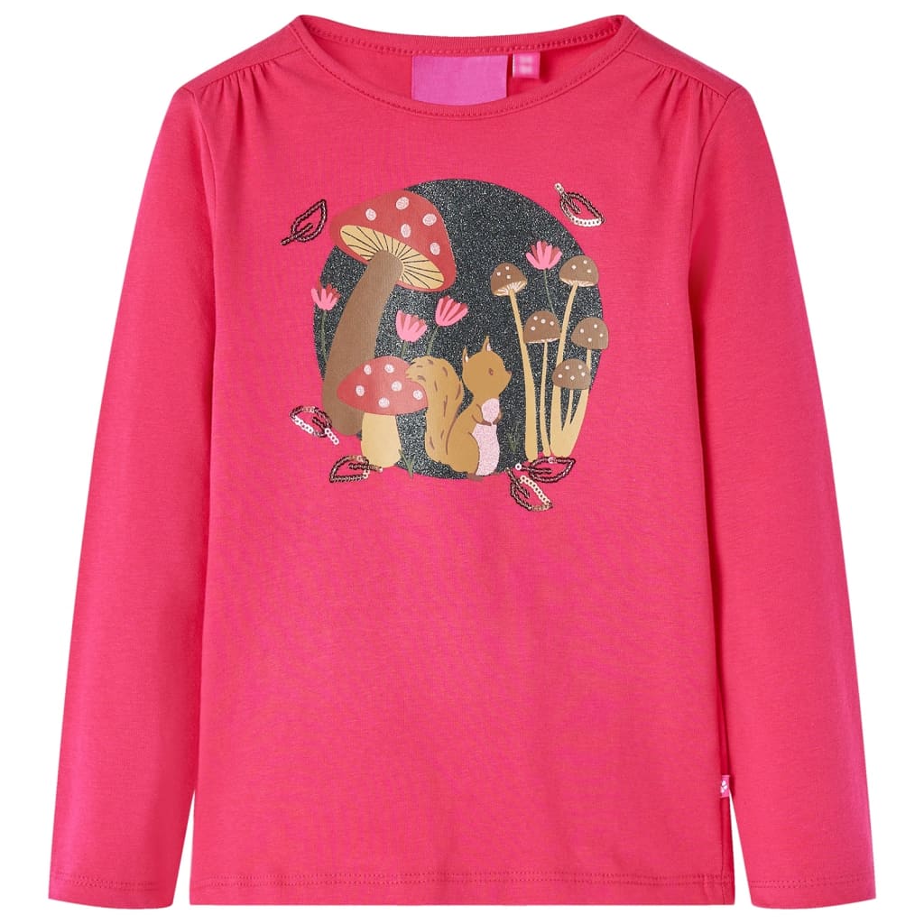 Camicia per bambini Vidaxl con maniche lunghe 140 rosa brillante