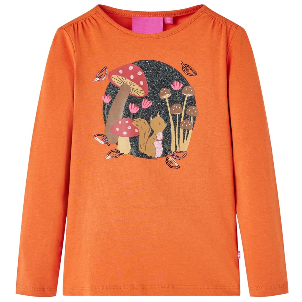 Camicia per bambini Vidaxl con maniche lunghe 128 Oranjebruin