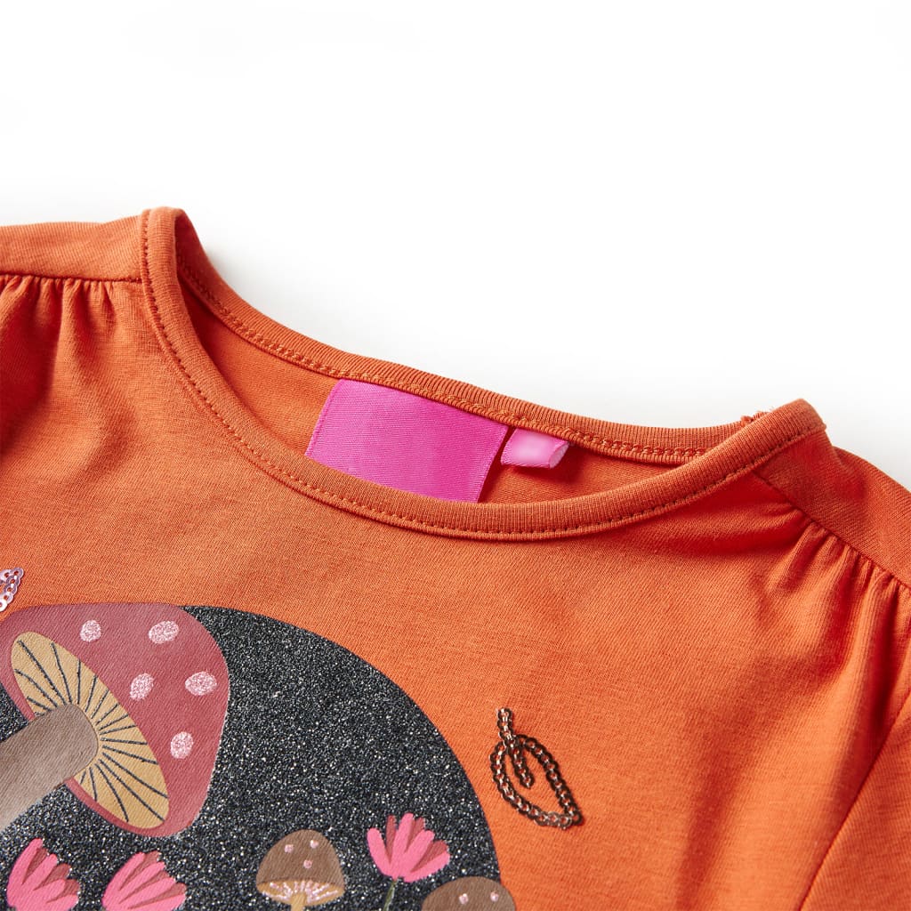 Camisa infantil de Vidaxl con mangas largas 140 Oranjebruin