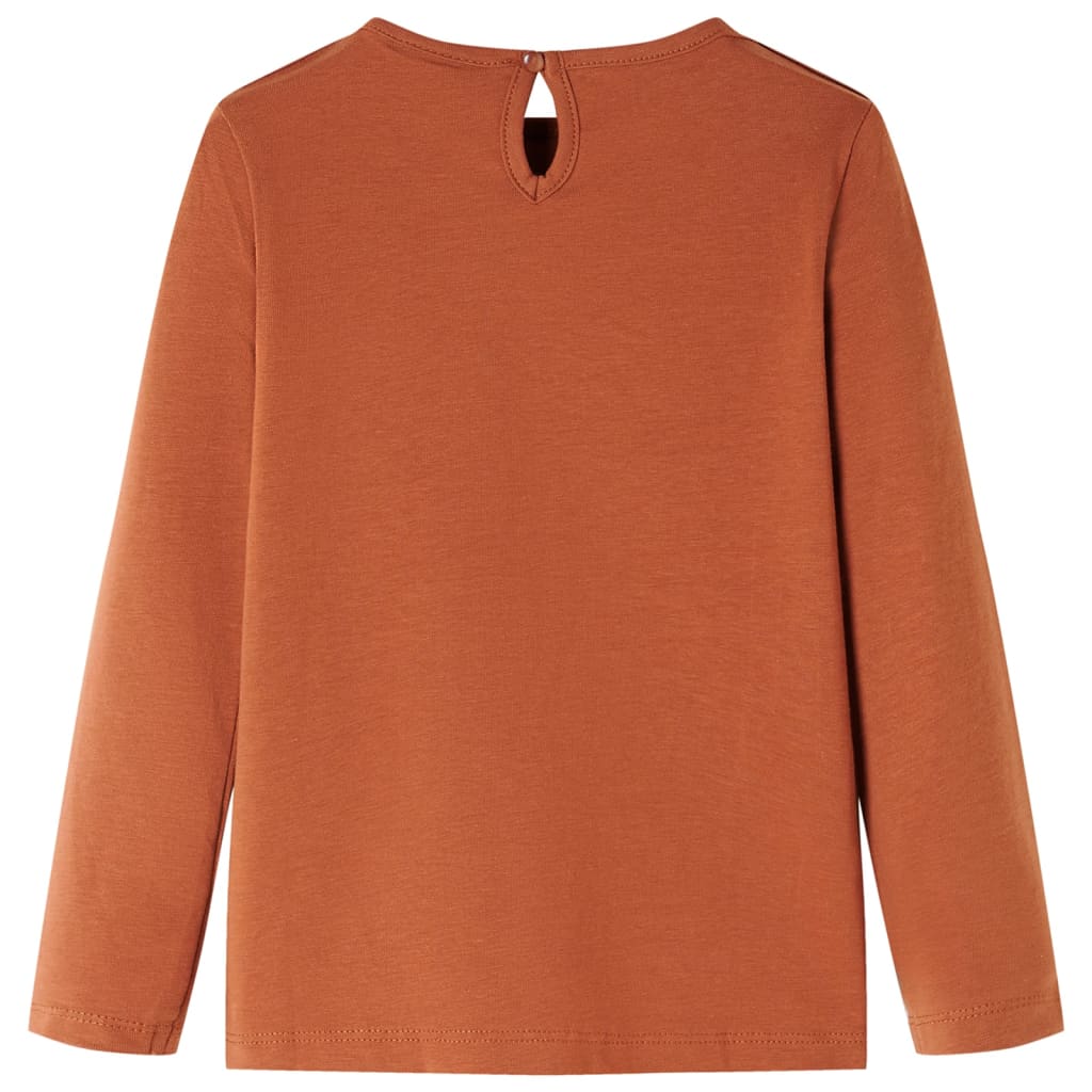Camicia per bambini Vidaxl con maniche lunghe 128 cognac color