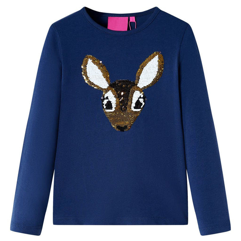 Vidaxl kindershirt met lange mouwen 92 marineblauw