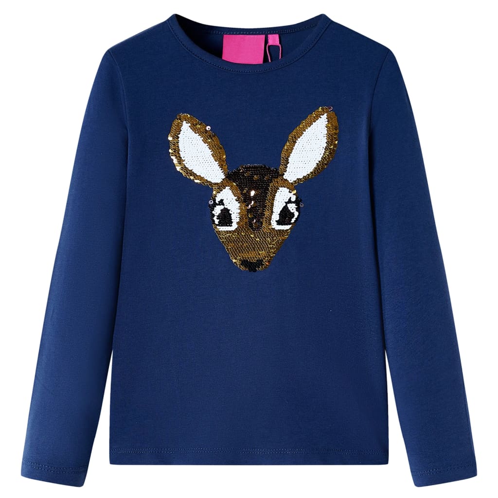 Camicia per bambini Vidaxl con maniche lunghe 104 blu navy