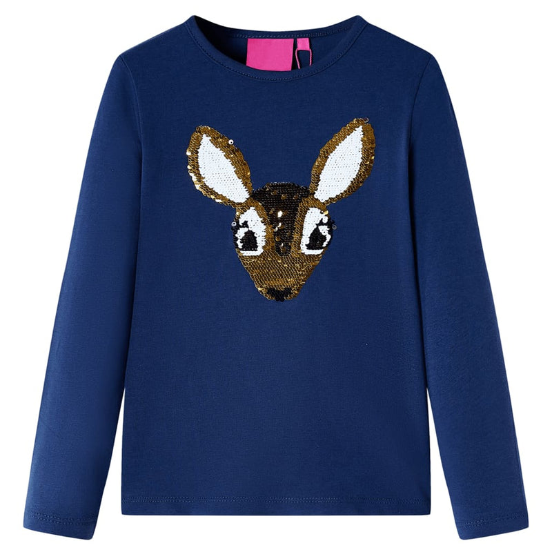 Camicia per bambini Vidaxl con maniche lunghe 140 blu navy