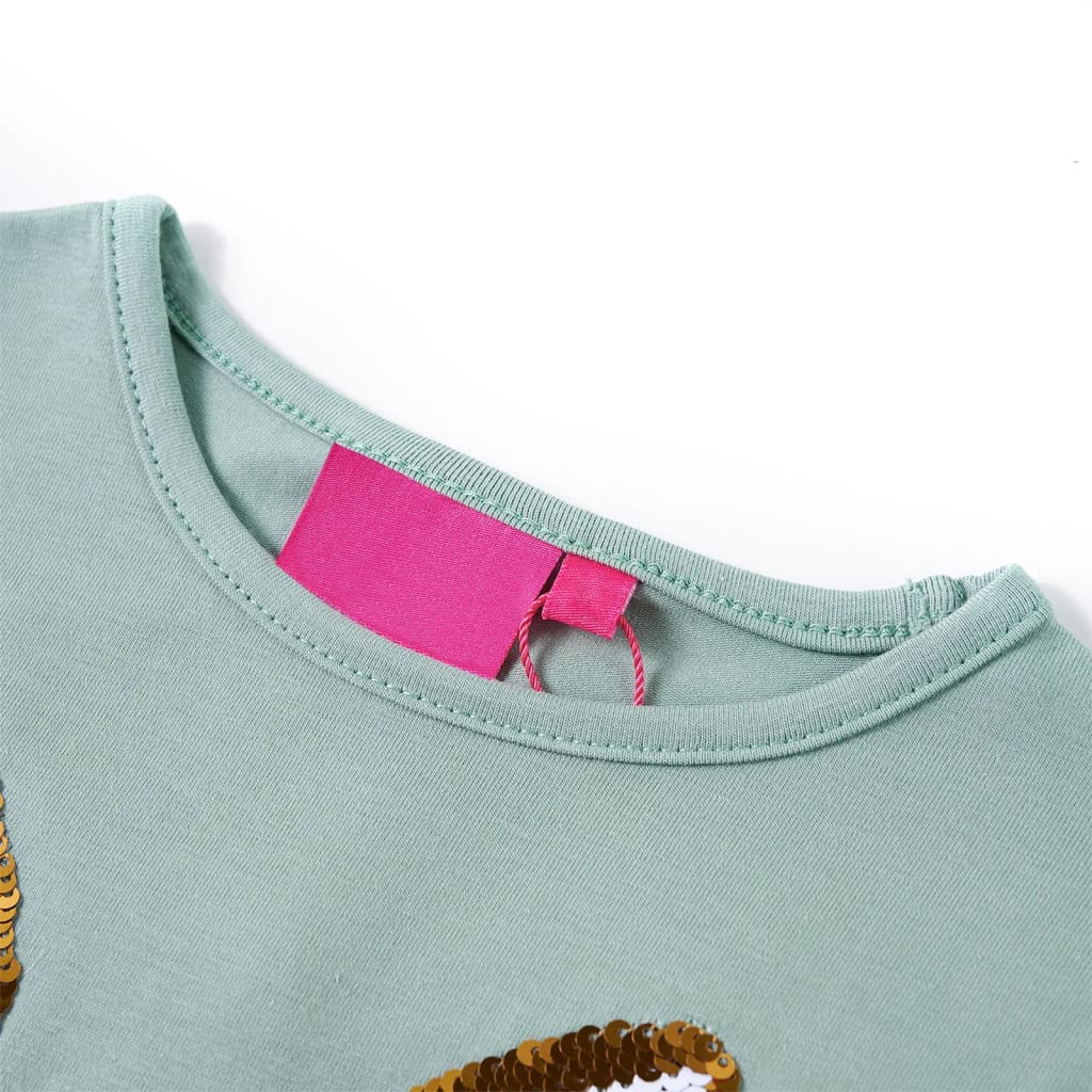 Camicia per bambini Vidaxl con maniche lunghe 128 Middel Mint.