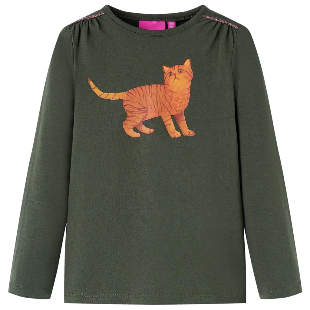 Camicia per bambini Vidaxl con maniche lunghe 92 kakikentig