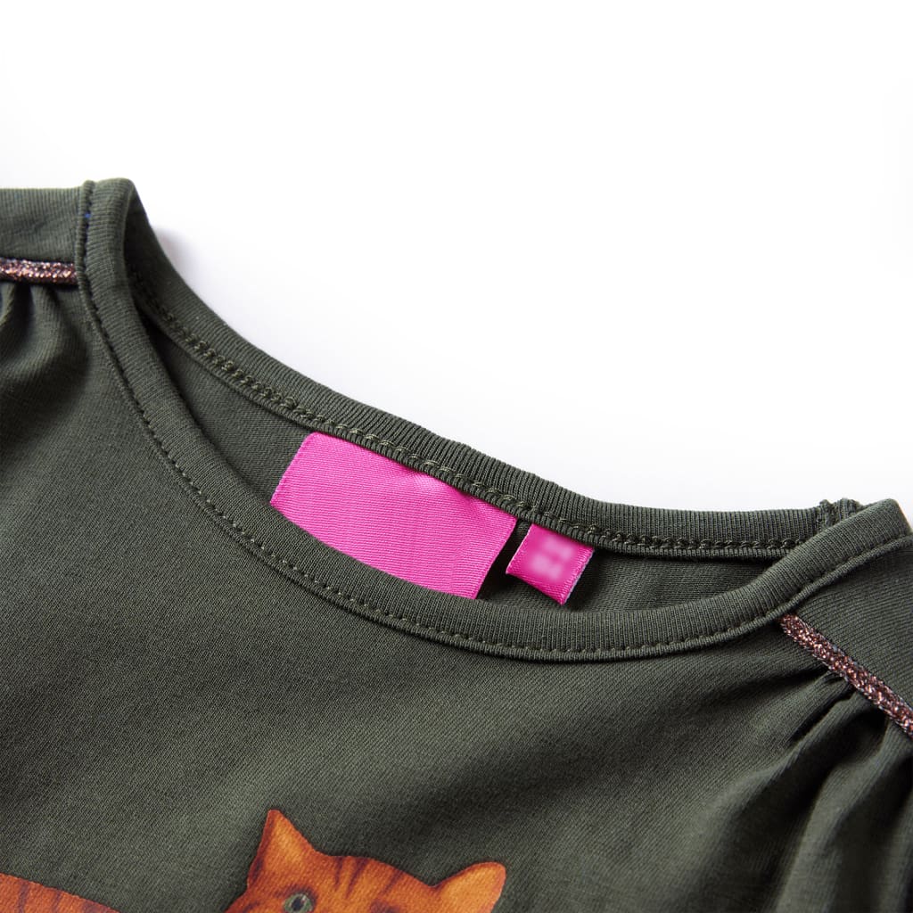 Camicia per bambini Vidaxl con maniche lunghe 92 kakikentig