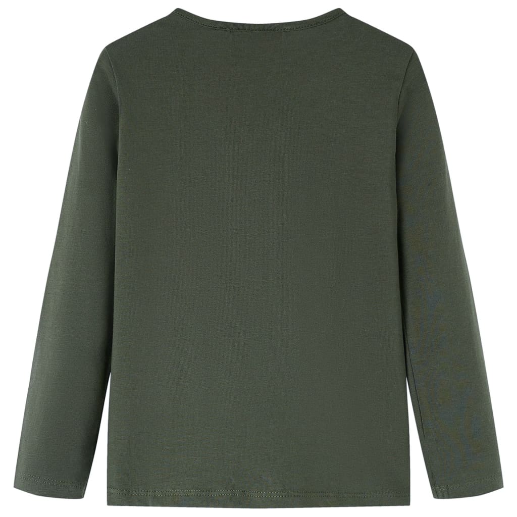 Camicia per bambini Vidaxl con maniche lunghe 128 kakikentig