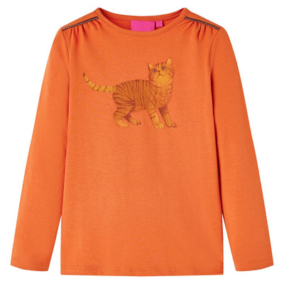 Camisa infantil de Vidaxl con mangas largas 92 Oranjebruin