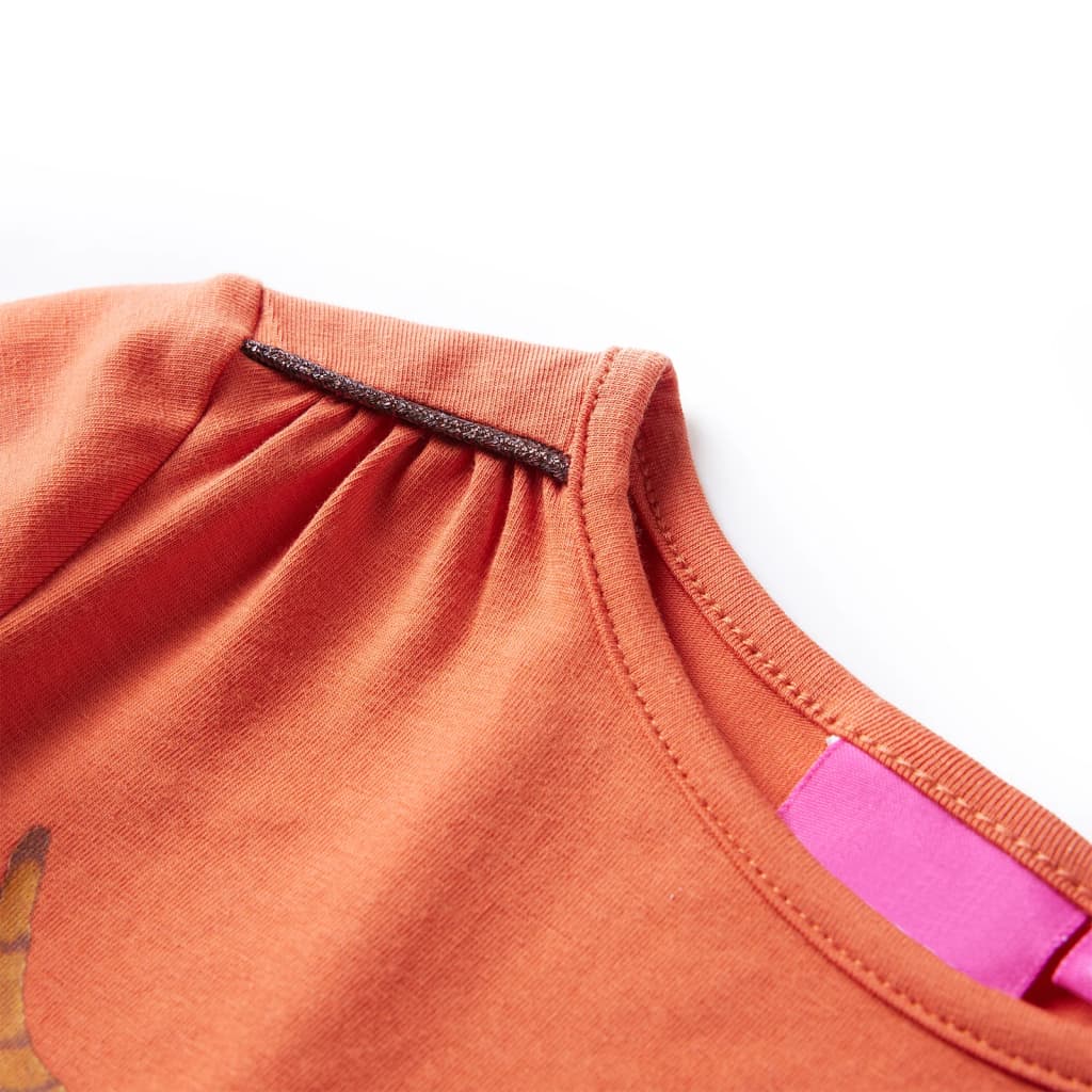 Camicia per bambini Vidaxl con maniche lunghe 104 Oranjebruin