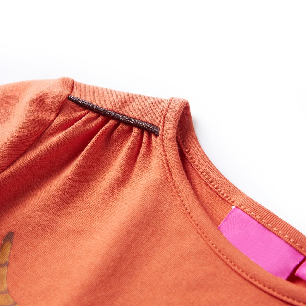 Camicia per bambini Vidaxl con maniche lunghe 116 Oranjebruin