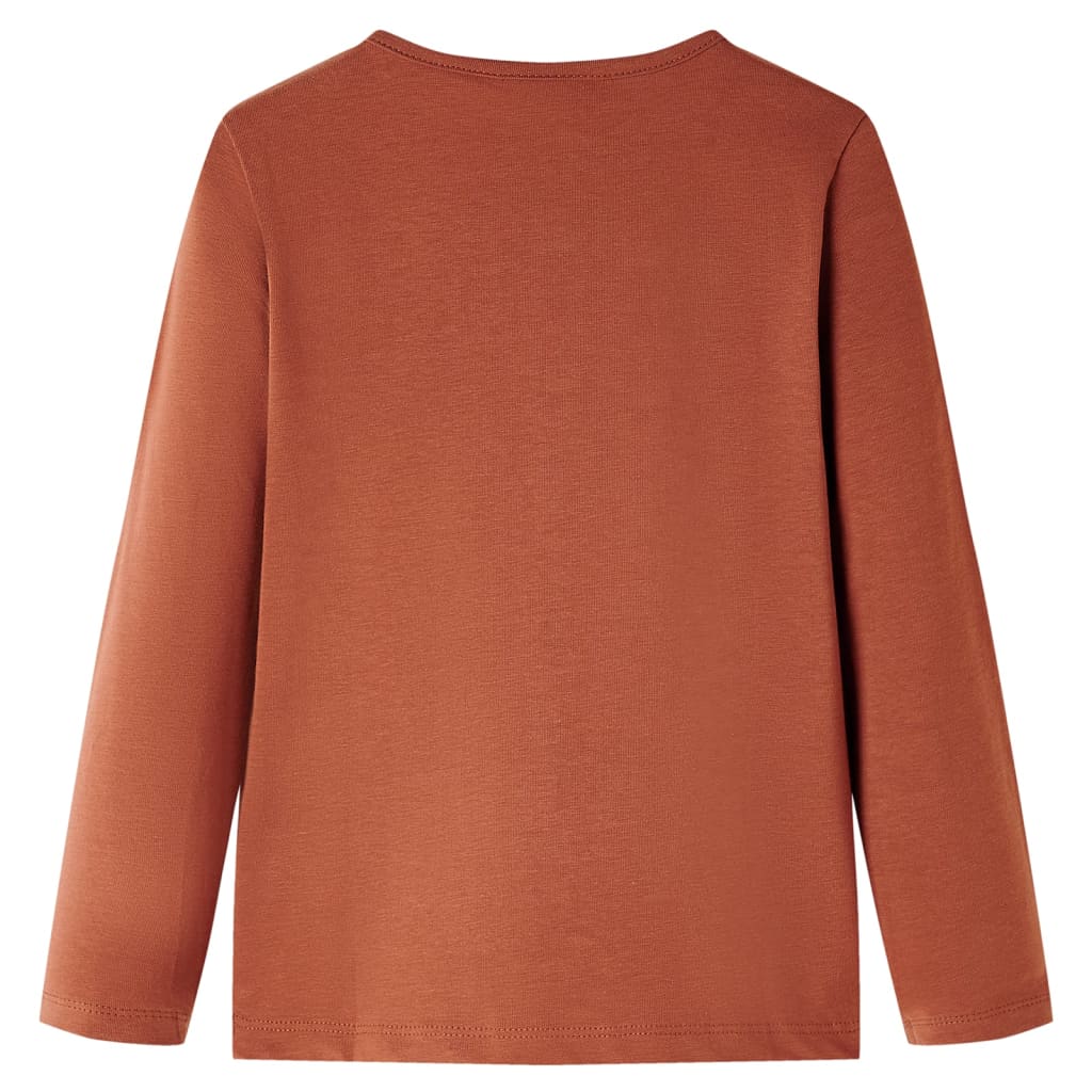 Camicia per bambini Vidaxl con maniche lunghe 128 cognac color
