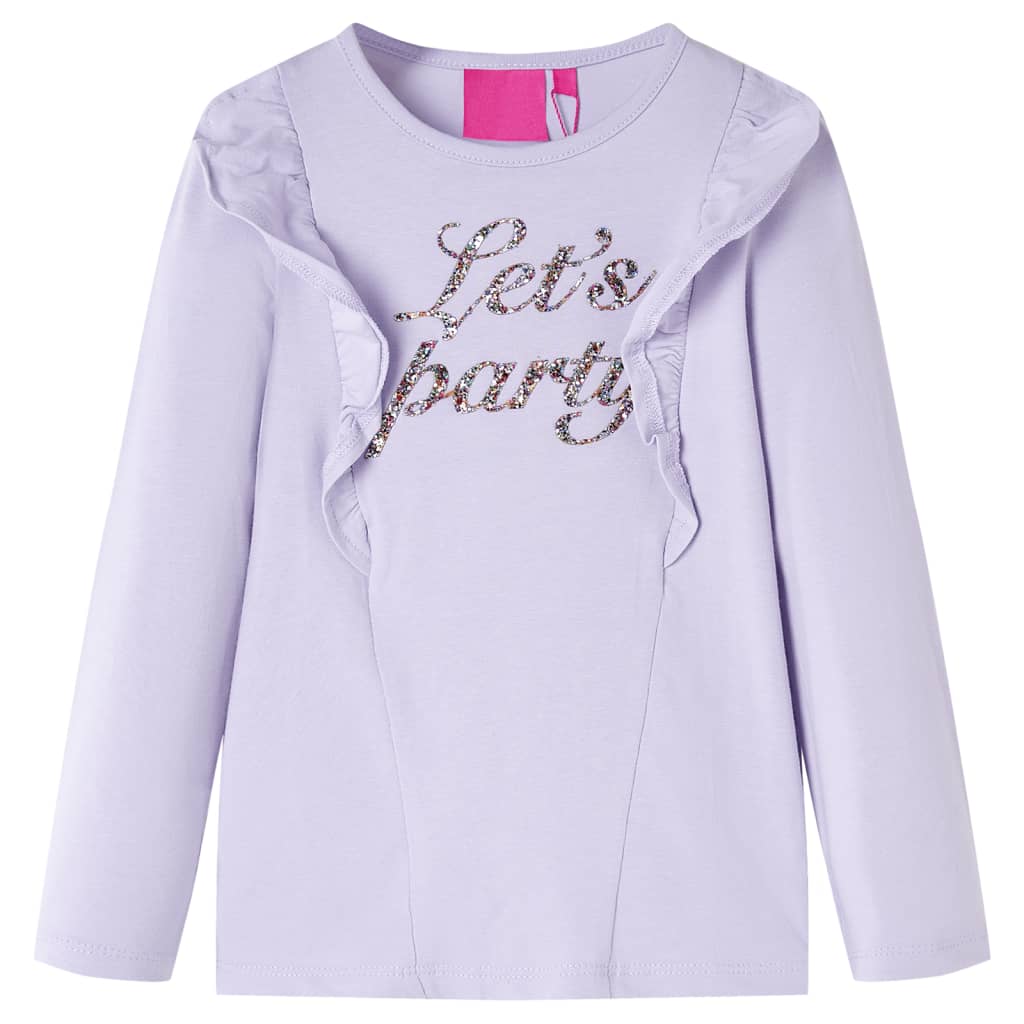 Camisa infantil de Vidaxl con mangas largas 104 LILAC LIGHT