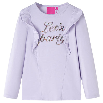 Camisa infantil de Vidaxl con mangas largas 128 LILAC LIGHT