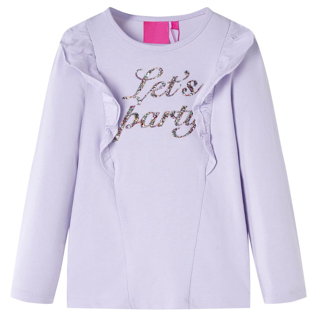 Camicia per bambini Vidaxl con maniche lunghe 128 lilla leggera