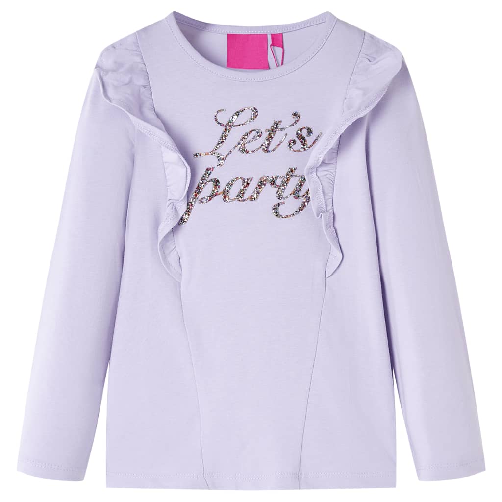 Camicia per bambini Vidaxl con maniche lunghe 140 lilla leggera