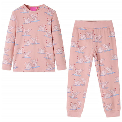 Vidaxl pijama para niños con mangas largas 140 rosa claro