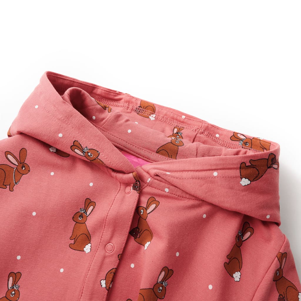Vidaxl kinderonesie met capuchon 92 oudroze