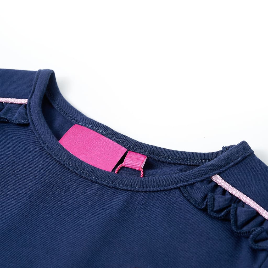 Camicia per bambini Vidaxl con maniche lunghe 104 blu navy