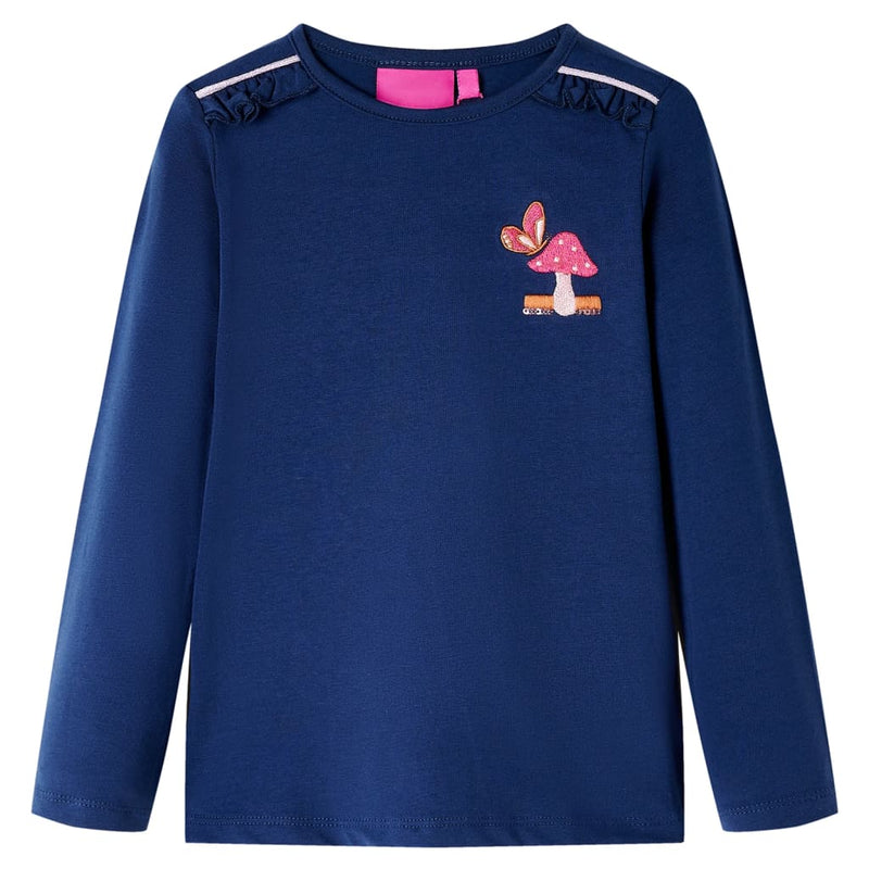 Camicia per bambini Vidaxl con maniche lunghe 140 blu navy